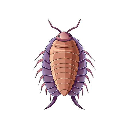 Realistic Colorful Isopod Animal Illustrationのイラスト素材