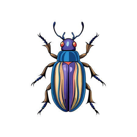 Realistic Ground Beetle Artwork Highlighting Its Detailsのイラスト素材