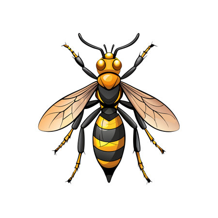 Vivid Mud Dauber Artwork Emphasizing Intricate Detailsのイラスト素材