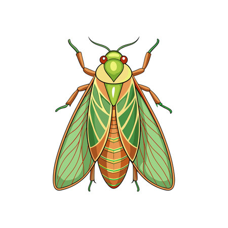 Realistic Color Illustration of Leafhopperのイラスト素材