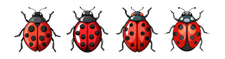 Realistic Ladybird Colorful Illustrationのイラスト素材