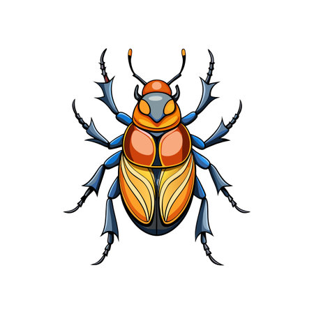 Charming Artwork of Realistic Tumbling Flower Beetleのイラスト素材