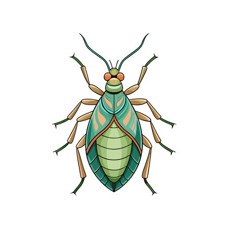 Vivid Oleander Aphid Artwork Emphasizing Natural Detailのイラスト素材