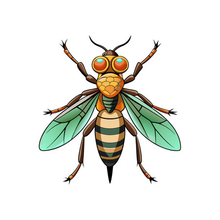 Vivid Robber Fly Detailed Artworkのイラスト素材