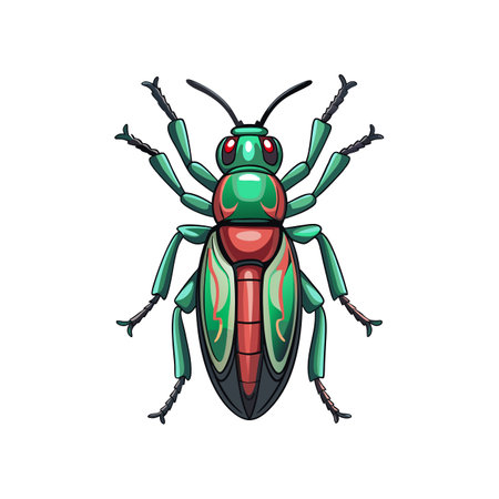 Colorful Realistic Illustration of Metallic Woodborerのイラスト素材