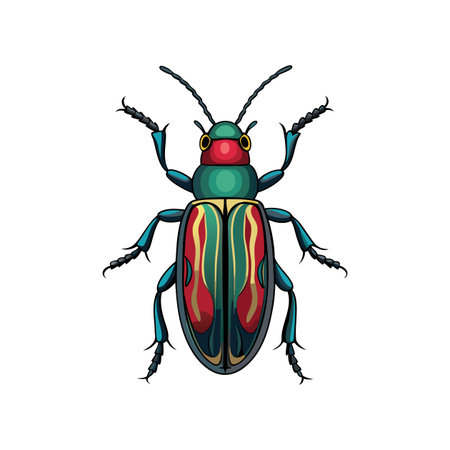 Vivid Oil Beetle Illustration Emphasizing Unique Characteristicsのイラスト素材