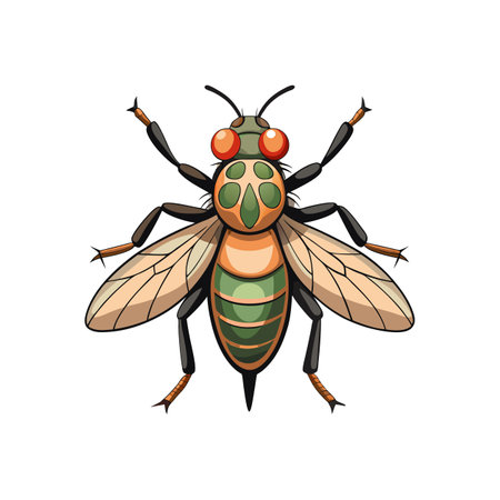 Stunning Colorful Robber Fly Artworkのイラスト素材