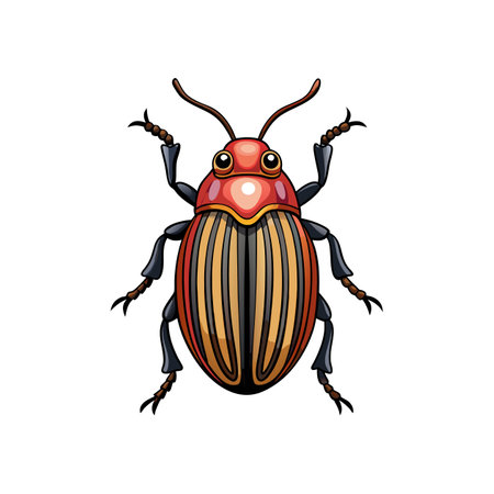 Vivid Artwork of Sugarcane Beetle in Its Natural Settingのイラスト素材