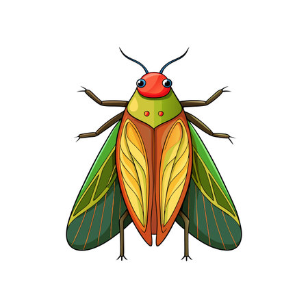 Charming Artwork of Realistic Treehopper in Natureのイラスト素材