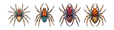 Realistic Encyocrates Arachnid Colorful Illustrationのイラスト素材
