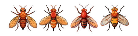 Realistic Rust Fly Colorful Illustrationのイラスト素材