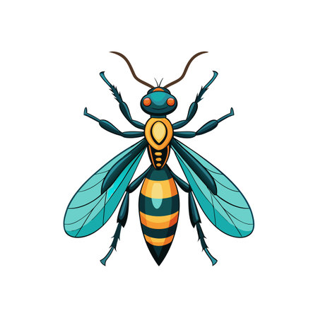 Vivid Parasitic Wasp Artwork Capturing Nature's Essenceのイラスト素材