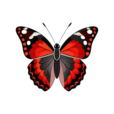 Stunning Colorful Red Admiral Butterfly Artworkのイラスト素材