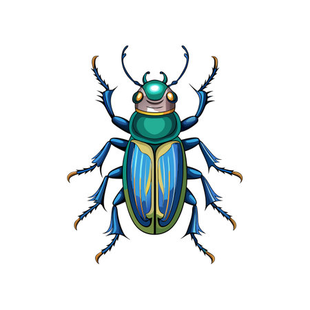 Charming Artwork of Realistic Oil Beetle in Natureのイラスト素材