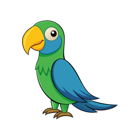 Vibrant Realistic Illustration of Amazon Parrotのイラスト素材