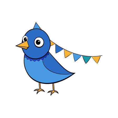 Vivid Blue Bunting Bird Designのイラスト素材