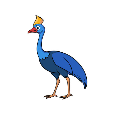 Vivid Cassowary Bird Portraitのイラスト素材