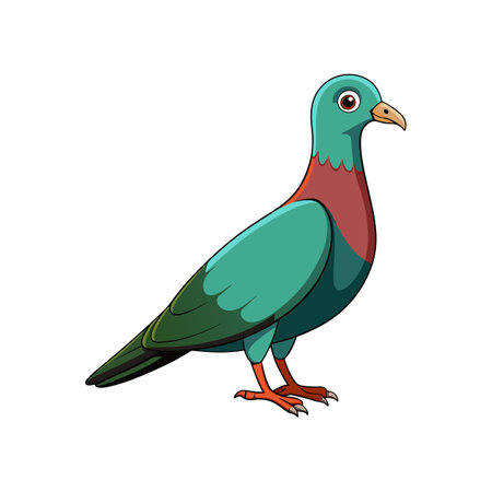 Vivid Christmas Island Imperial Pigeon Bird Illustrationのイラスト素材