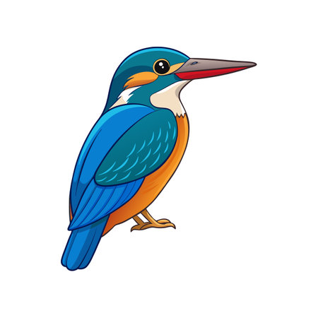 Vibrant Common Paradise Kingfisher Bird Artworkのイラスト素材