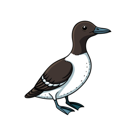 Beautiful Marbled Murrelet Bird Artistic Representationのイラスト素材