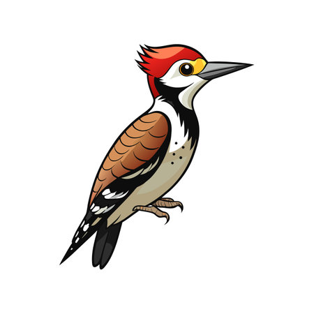 Engaging Nuttall's Woodpecker Bird in Natural Colorsのイラスト素材