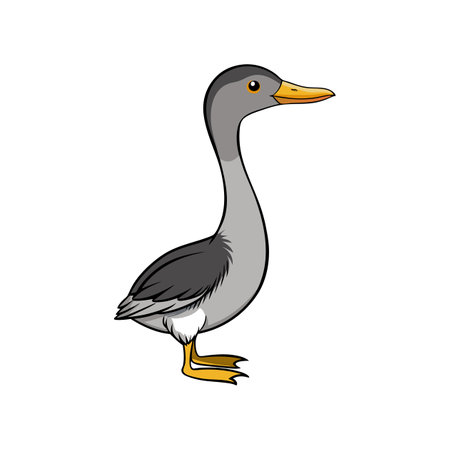 Charming Clark's Grebe Bird Illustration in Natural Surroundingsのイラスト素材