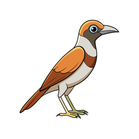 Colorful Buff-Throated Saltator Bird Artworkのイラスト素材