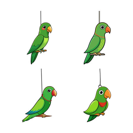 Stunning Celebes Hanging Parrot Artのイラスト素材