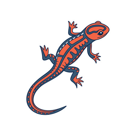 Stunning Anderson's Salamander Color Vector Art