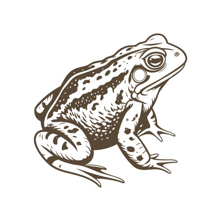 Realistic Common Midwife Toad Colorful Wildlife Illustrationのイラスト素材