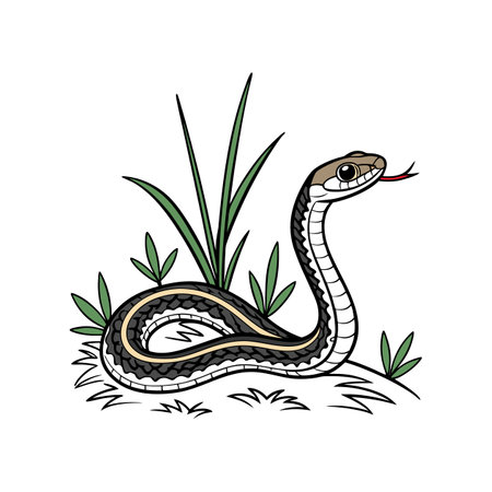 Realistic Eastern Racer Snake Wildlife Artworkのイラスト素材
