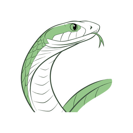 Stunning Green Mamba Nature Artのイラスト素材