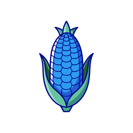 Vibrant Blue Corn Illustration for Farm Displaysのイラスト素材