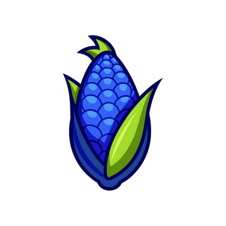 Artful Blue Corn Illustration for Culinary Useのイラスト素材