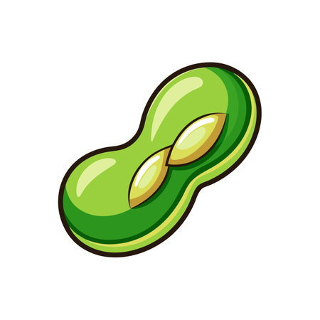 Realistic Lablab Bean Illustration with Unique Texturesのイラスト素材