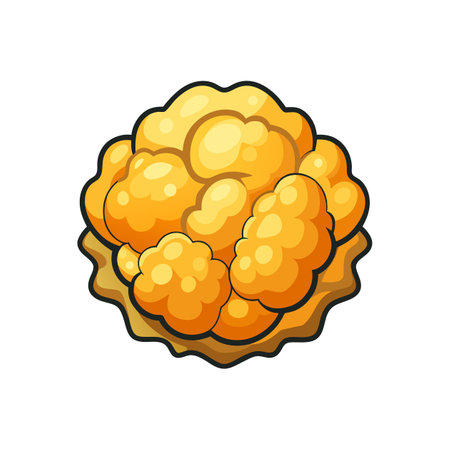 Vivid Cheddar Cauliflower Vegetable Color Illustrationのイラスト素材