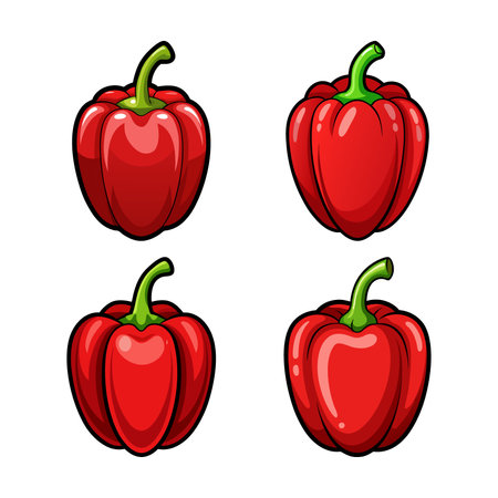 Pimento Realistic Colorful Illustration for Cookingのイラスト素材