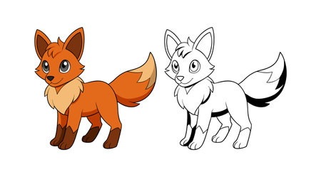Creative Maned Wolf Coloring Templateのイラスト素材