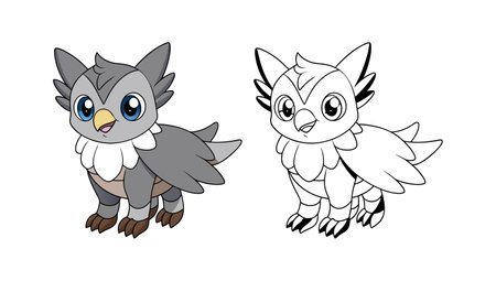 Majestic Harpy Eagle Coloring Designのイラスト素材