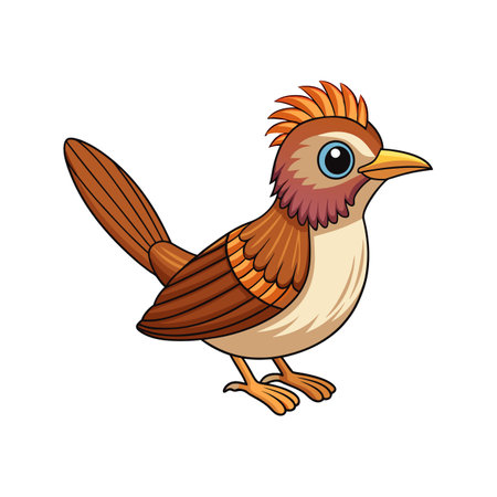 Realistic Cactus Wren Bird Illustrationのイラスト素材