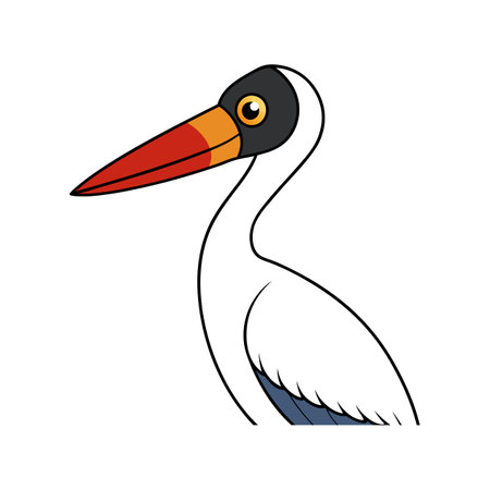 Jabiru Bird Colorful Illustrationのイラスト素材