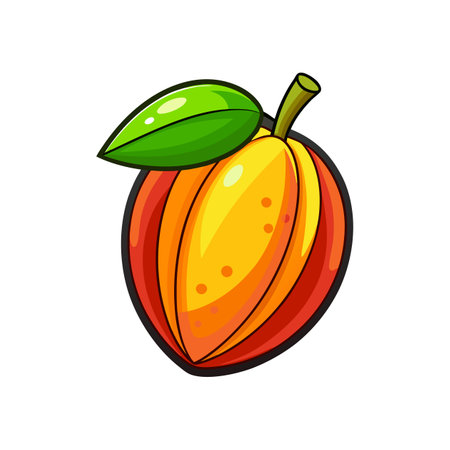Realistic Araca Boi Fruit Illustration in Colorのイラスト素材