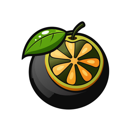 Charming Black Sapote Fruit Arrangement in Bowlのイラスト素材