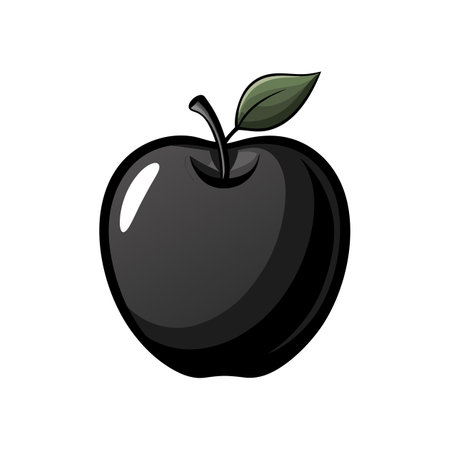 Vibrant Black Apple Fruit Display in Bowlのイラスト素材