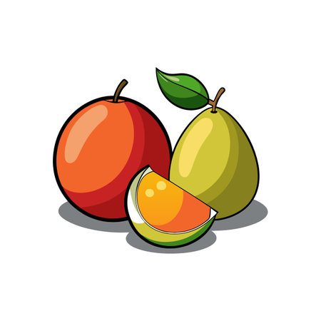 Colorful Egg Fruits Displayed with Realismのイラスト素材