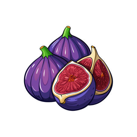 Vibrant Cluster Fig Fruit Display in Bowlのイラスト素材