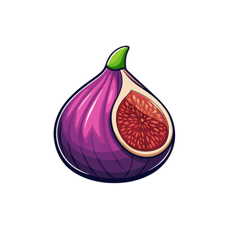 Charming Fig Fruit Displayed in Bowlのイラスト素材