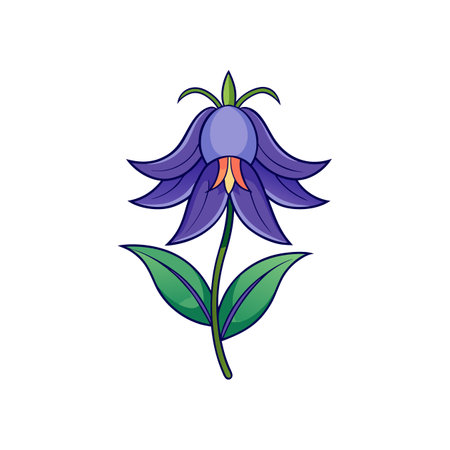 Charming Bellflower Flower Realistic Artworkのイラスト素材