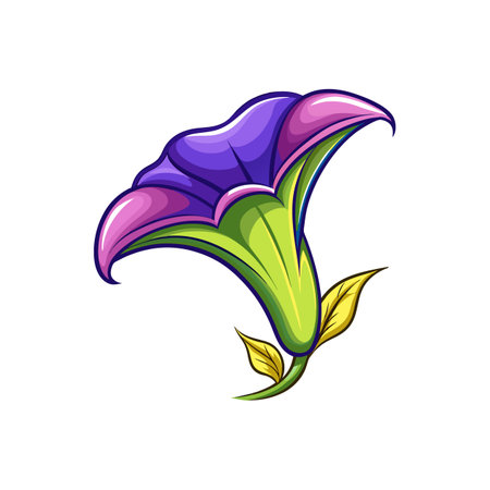 Charming Angel's Trumpet Flower Art in Full Bloomのイラスト素材