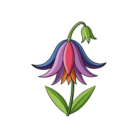 Exquisite Large Flowered Bellwort Detailed Artworkのイラスト素材